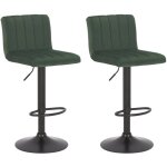 Décoshop26 - lot de 2 tabourets de bar pivotant hauteur réglable assise surpiqué en velours vert et métal ... Décoshop26 - lot de 2 tabourets de bar pivotant hauteur réglable assise surpiqué en velours vert et métal ...
