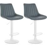 Décoshop26 - lot de 2 tabourets de bar réglable en hauteur pivotant à 360° assise en pvc gris couture ... Décoshop26 - lot de 2 tabourets de bar réglable en hauteur pivotant à 360° assise en pvc gris couture ...