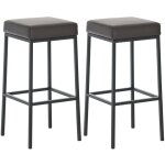 Décoshop26 - lot de 2 tabourets de bar avec repose - pieds design simple hauteur 85 cm en pvc marron ... Décoshop26 - lot de 2 tabourets de bar avec repose - pieds design simple hauteur 85 cm en pvc marron ...
