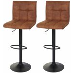 Dcoshop26 - lot de 2 tabourets de bar en tissu imitation daim marron clair tdb04031