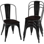 Décoshop26 - 4 chaises salle à manger empilables style industriel en acier 51x44x85 5cm noir 200000071 ... Décoshop26 - 4 chaises salle à manger empilables style industriel en acier 51x44x85 5cm noir 200000071 ...