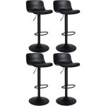 Dcoshop26 - lot de 4 tabourets de bar hauteur rglable et sige pivotant avec sige en plastique et ...