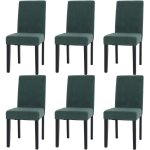 Décoshop26 - lot de 6 chaises de salle à manger design moderne dossier haut en tissu velours côtelé vert ... Décoshop26 - lot de 6 chaises de salle à manger design moderne dossier haut en tissu velours côtelé vert ...