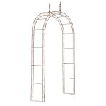 D�coshop26 - arche � rosiers plantes grimpantes d�coration jardin 144x128 cm en m�tal marron vieilli ...