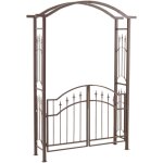 Décoshop26 - arche à rosiers avec portillon plantes grimpantes décoration jardin en métal marron 100003942 ... Décoshop26 - arche à rosiers avec portillon plantes grimpantes décoration jardin en métal marron 100003942 ...