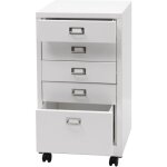 Dcoshop26 - armoire de bureau caisson  tiroirs en acier lamin  froid blanc 75 x 40 x 41 cm 5 tiroirs ...