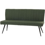 D�coshop26 ? banc de salle � manger 3 places en tissu boucl� vert ? dossier rembourr� ? pieds en m�tal ...