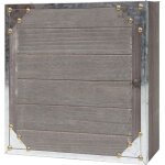 Bote  cls murale 6 crochets serrure magntique en bois aspect vintage 27 x 27 x 6 cm gris - brun 040005907 ...
