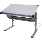 Dcoshop26 - bureau pour enfants / jeunes table de travail rglable en hauteur inclinable mdf gris et ...