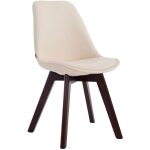 Chaise de salle à manger x1 style scandinave en pvc crème support 4 pieds en bois couleur noyer 100003748 ... Chaise de salle à manger x1 style scandinave en pvc crème support 4 pieds en bois couleur noyer 100003748 ...