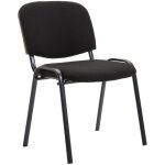 Dcoshop26 - chaise visiteur empilable zone d'attente en tissu noir pitement  4 pieds en mtal noir ...