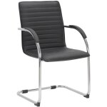 Décoshop26 - chaise visiteur fauteuil de bureau avec accoudoirs assise en pvc noir piètement luge métallique ... Décoshop26 - chaise visiteur fauteuil de bureau avec accoudoirs assise en pvc noir piètement luge métallique ...
