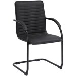 Décoshop26 - chaise visiteur fauteuil de bureau avec accoudoirs assise en pvc noir piètement luge métallique ... Décoshop26 - chaise visiteur fauteuil de bureau avec accoudoirs assise en pvc noir piètement luge métallique ...