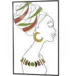 Dcoshop26 - dcoration murale en mtal 'femme africaine' ? multicolore ? 72 cm dec050004