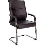 Dcoshop26 - fauteuil de bureau chaise visiteur sans roulettes pitement luge en mtal chrom et assise ...
