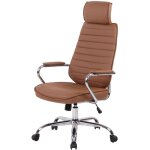 Décoshop26 - fauteuil de bureau hauteur réglable pivotant mécanisme de bascule pvc marron clair et métal ... Décoshop26 - fauteuil de bureau hauteur réglable pivotant mécanisme de bascule pvc marron clair et métal ...