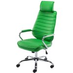 Décoshop26 - fauteuil de bureau hauteur réglable pivotant mécanisme de bascule pvc vert et métal chromé ... Décoshop26 - fauteuil de bureau hauteur réglable pivotant mécanisme de bascule pvc vert et métal chromé ...