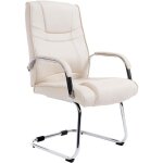 D�coshop26 - fauteuil de bureau sans roulettes accoudoirs chaise visiteur charge maximale 180 kg en pvc ...