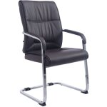 Décoshop26 - fauteuil de bureau sans roulettes chaise visiteur sans roulettes jusqu'à 260kg en pvc marron ... Décoshop26 - fauteuil de bureau sans roulettes chaise visiteur sans roulettes jusqu'à 260kg en pvc marron ...