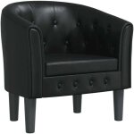 D�coshop26 - fauteuil lounge assise confortable design moderne en pvc noir dec026470