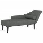 Mridienne chaise longue canap pour intrieur avec coussins en tissu gris fonc dec026079