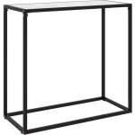 D�coshop26 - meuble console d'entr�e moderne 80 x 35 x 75 cm verre tremp� aspect blanc et acier dec031717 ...