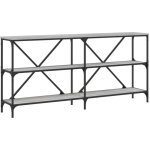 Décoshop26 - meuble console d'entrée moderne avec étagères 160 x 30 x 75 cm bois d'ingénierie gris et ... Décoshop26 - meuble console d'entrée moderne avec étagères 160 x 30 x 75 cm bois d'ingénierie gris et ...