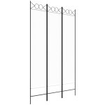 D�coshop26 - paravent s�parateur de pi�ce cloison 3 panneaux 120 x 200 cm tissu blanc et fer dec030736 ...