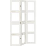 Décoshop26 - paravent séparateur de pièce cloison 3 panneaux en bois de paulownia blanc avec porte photos ... Décoshop26 - paravent séparateur de pièce cloison 3 panneaux en bois de paulownia blanc avec porte photos ...