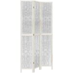 Dcoshop26 - paravent sparateur de pice cloison 3 panneaux en bois de paulownia et brindille de saule ...