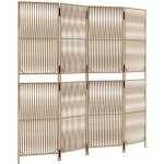 Décoshop26 - paravent séparateur de pièce cloison 4 panneaux en résine tressée et acier beige dec030833 ... Décoshop26 - paravent séparateur de pièce cloison 4 panneaux en résine tressée et acier beige dec030833 ...