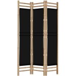 Dcoshop26 - paravent sparateur de pice cloison pliante 3 panneaux 120 cm bambou et toile noir dec031187 ...