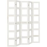 Décoshop26 - paravent séparateur de pièce cloison porte photos 5 panneaux en bois de paulownia blanc ... Décoshop26 - paravent séparateur de pièce cloison porte photos 5 panneaux en bois de paulownia blanc ...
