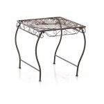 D�coshop26 - petite table de jardin et terrasse design rusitique en m�tal bronze 100003058
