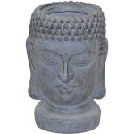 Dcoshop26 - pot de fleurs dcoratif tte de bouddha ? polyresin gris 34 cm dec050057