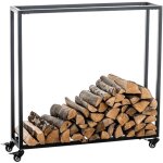 Décoshop26 - range - bûches étagère support bois de cheminée sur roulettes 100x100x25 cm en métal noir ... Décoshop26 - range - bûches étagère support bois de cheminée sur roulettes 100x100x25 cm en métal noir ...