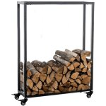 Décoshop26 - range - bûches étagère support bois de cheminée sur roulettes 100x60x25 cm en métal noir ... Décoshop26 - range - bûches étagère support bois de cheminée sur roulettes 100x60x25 cm en métal noir ...