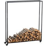 Décoshop26 - range - bûches étagère support bois de cheminée sur roulettes 150x100x25 cm en métal noir ... Décoshop26 - range - bûches étagère support bois de cheminée sur roulettes 150x100x25 cm en métal noir ...