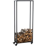 Décoshop26 - range - bûches étagère support bois de cheminée sur roulettes 150x40x25 cm en métal noir ... Décoshop26 - range - bûches étagère support bois de cheminée sur roulettes 150x40x25 cm en métal noir ...