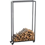 Décoshop26 - range - bûches étagère support bois de cheminée sur roulettes 150x60x25 cm en métal noir ... Décoshop26 - range - bûches étagère support bois de cheminée sur roulettes 150x60x25 cm en métal noir ...