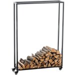 Dcoshop26 - range - bches tagre support bois de chemine sur roulettes 150x80x25 cm en mtal noir ...