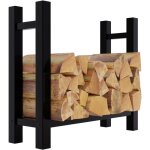 Range - bûches support bois de cheminée pour intérieur pieds carrés 80x80 cm en métal noir 100003567 Range - bûches support bois de cheminée pour intérieur pieds carrés 80x80 cm en métal noir 100003567