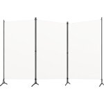 Dcoshop26 - sparateur de pice cloison 3 panneaux 260 x 180 cm tissu blanc et fer dec030744
