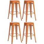 Décoshop26 - set de 4 tabourets de bar avec repose - pieds design industriel empilable en métal perforé ... Décoshop26 - set de 4 tabourets de bar avec repose - pieds design industriel empilable en métal perforé ...