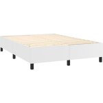 Dcoshop26 - sommier  lattes sur pieds cadre de lit 140x190 cm synthtique blanc tdl0207365