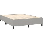 Dcoshop26 - sommier  lattes sur pieds cadre de lit 140x190 cm tissu gris clair tdl0207200