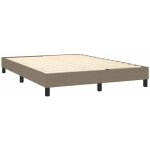 Dcoshop26 - sommier  lattes sur pieds cadre de lit 140x190 cm tissu taupe tdl0206937