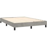 Dcoshop26 - sommier  lattes sur pieds cadre de lit 140x200 cm tissu velours gris clair tdl0207189