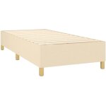 Dcoshop26 - sommier  lattes sur pieds cadre de lit 90x190 cm tissu crme tdl0207242