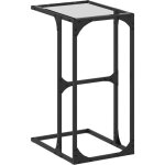 D�coshop26 - table d'appoint bout de canap� 40 x 30 x 61, 5 cm acier et verre transparent dec032343